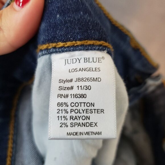 Judy Blue Jeans Womens 30 Blue Skinny Leopard Cheetah Print Ripped Stretch Denim - Picture 13 of 16